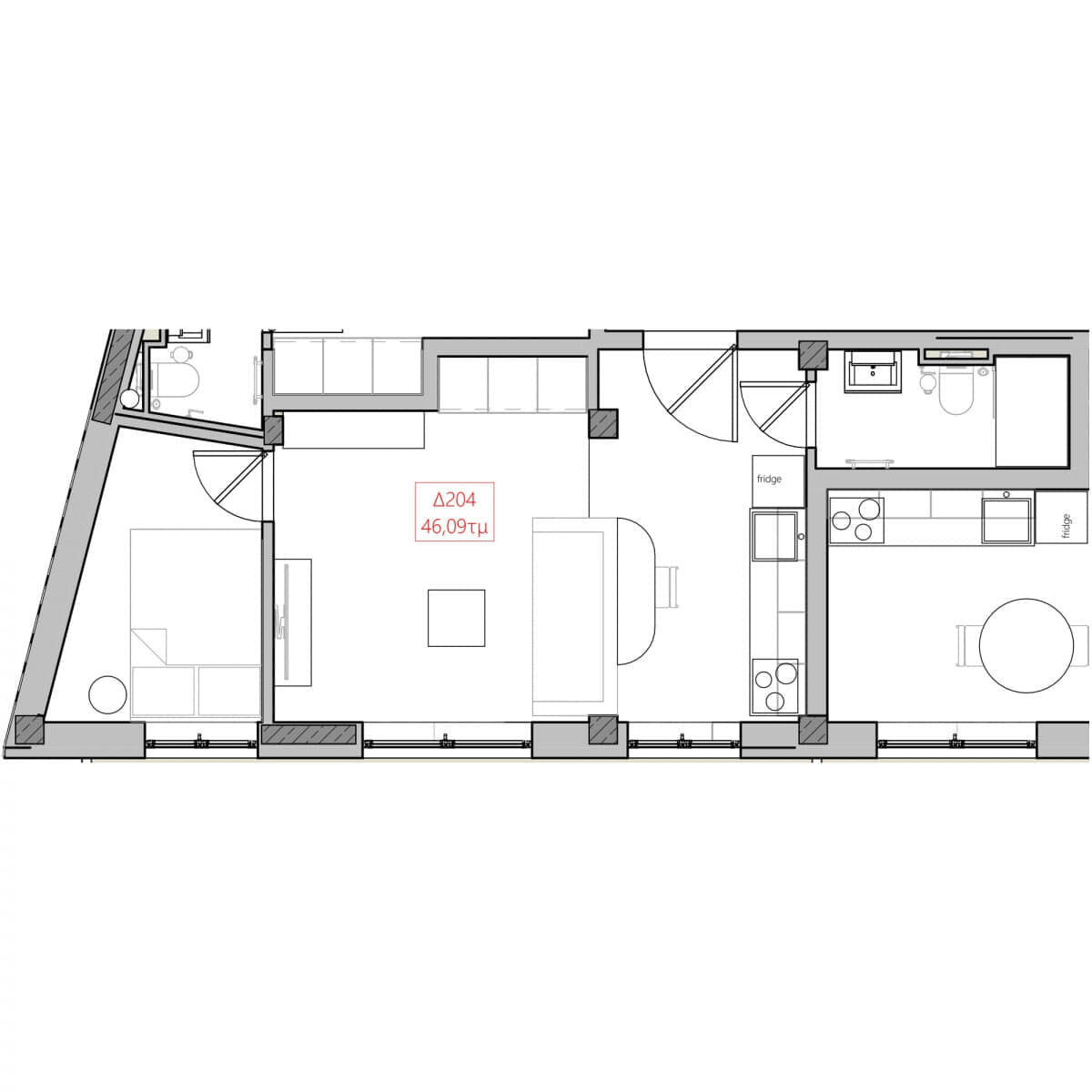 One Bedroom Apartment (Δ204)